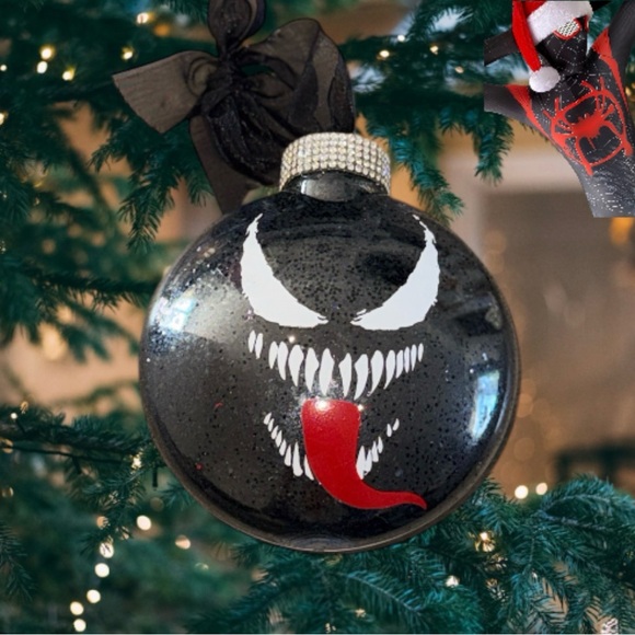 Christmas Ornament, holiday Tree Hanger, Decoration, Spiderman & Venom Set Two 2 - Picture 3 of 11